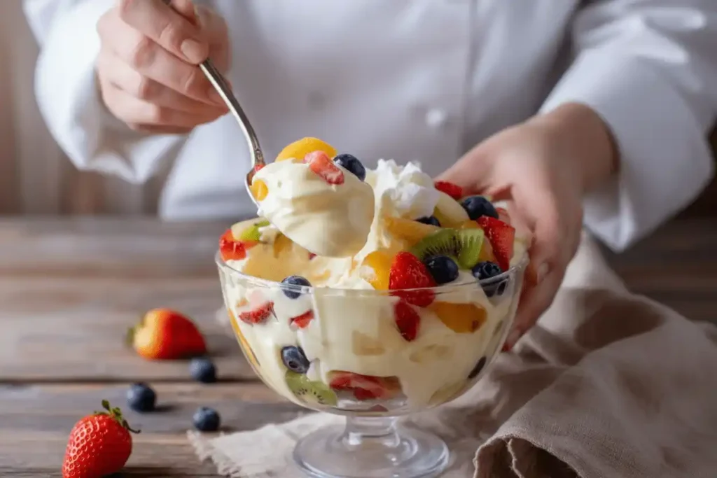 Fruit Salad with Vanilla Pudding