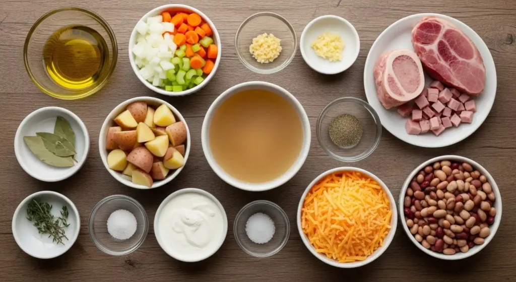 Ham and potato soup ingredients