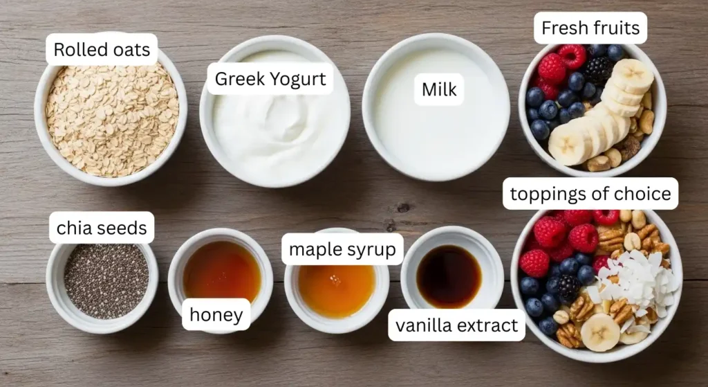 Overnight Oats with Yogurt Recipe ingredients