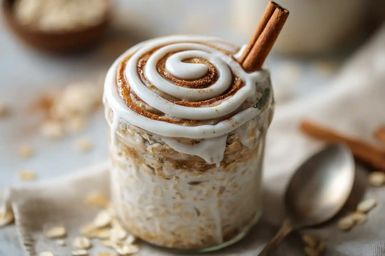 cinnamon roll overnight oats